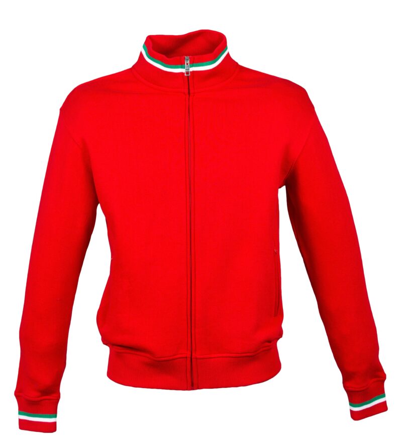 VENEZIA MAN new RED Felpa cotone/polyestere con tricolore, zip lunga