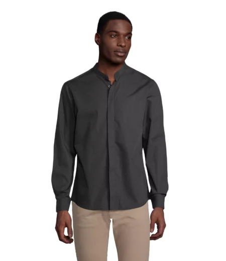 03792 - Camicia bianca colorata 120 uomo 60% cotone biologico 40% poliestere riciclato popeline  Tg.S-5XL