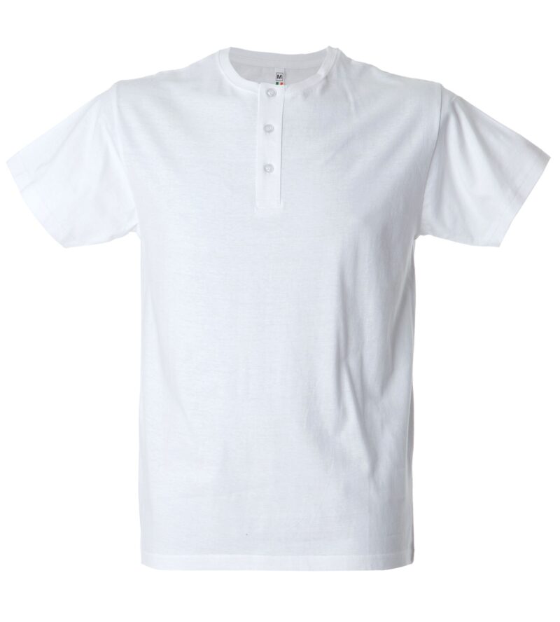 MALAGA WHITE T-shirt “serafino” manica corta girocollo