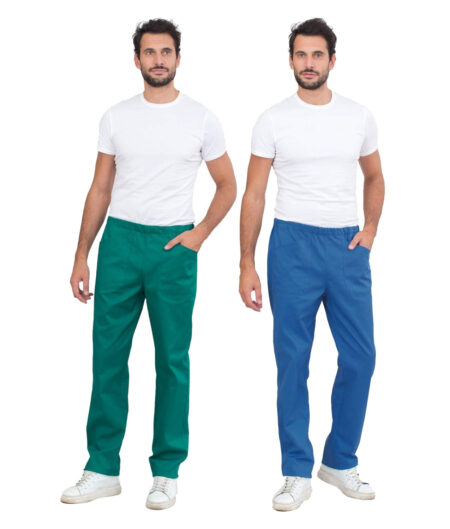 PANTALONI MILANO 100% cot. drill sanfor  190 gr/mq Tg. 38-64 Colori Disp. Verde 6000 / Azzurro 5027