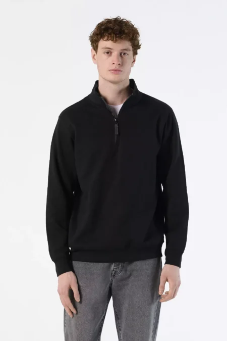 02088 - Felpa colorata 260 uomo 1/2 zip - policotone 50/50 Tg.S-3XL