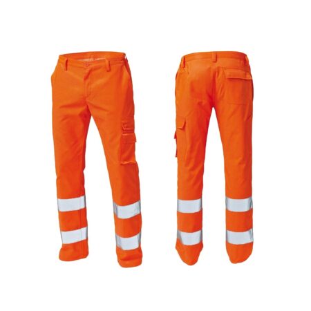 PANTALONI STEP ONE 60% cot. 40% polies. 250 gr/mq Tg. XS-4XL Colori Disp. Arancio-Giallo