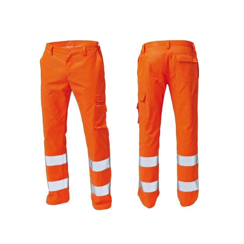 PANTALONI STEP ONE 60% cot. 40% polies. 250 gr/mq Tg. XS-4XL Colori Disp. Arancio-Giallo