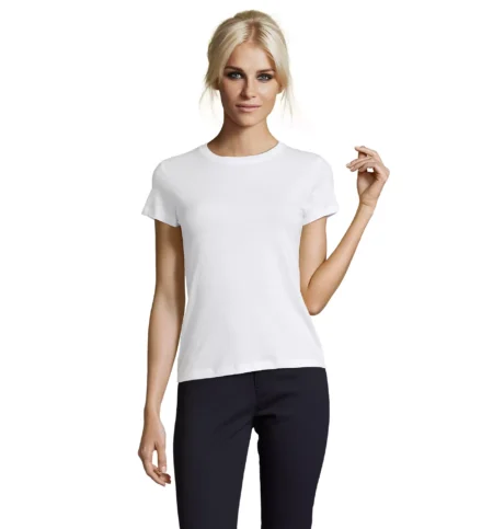 01825 - T-shirt bianca 150 donna m/c girocollo - cotone jersey