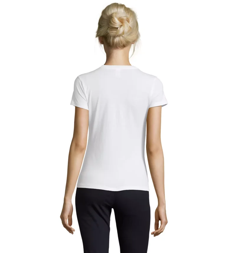 01825 - T-shirt bianca 150 donna m/c girocollo - cotone jersey - immagine 2