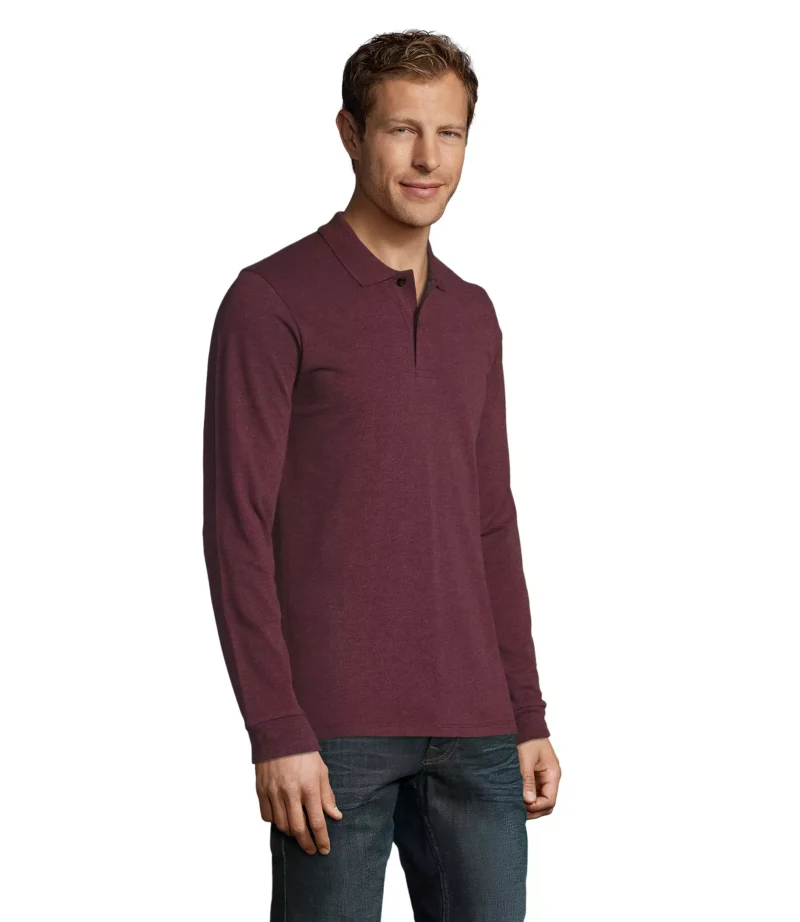 02087 - Polo colorata 180 uomo m/l - cotone piquè pettinato - 2 bottoni in tinta Tg.S-4XL - immagine 3