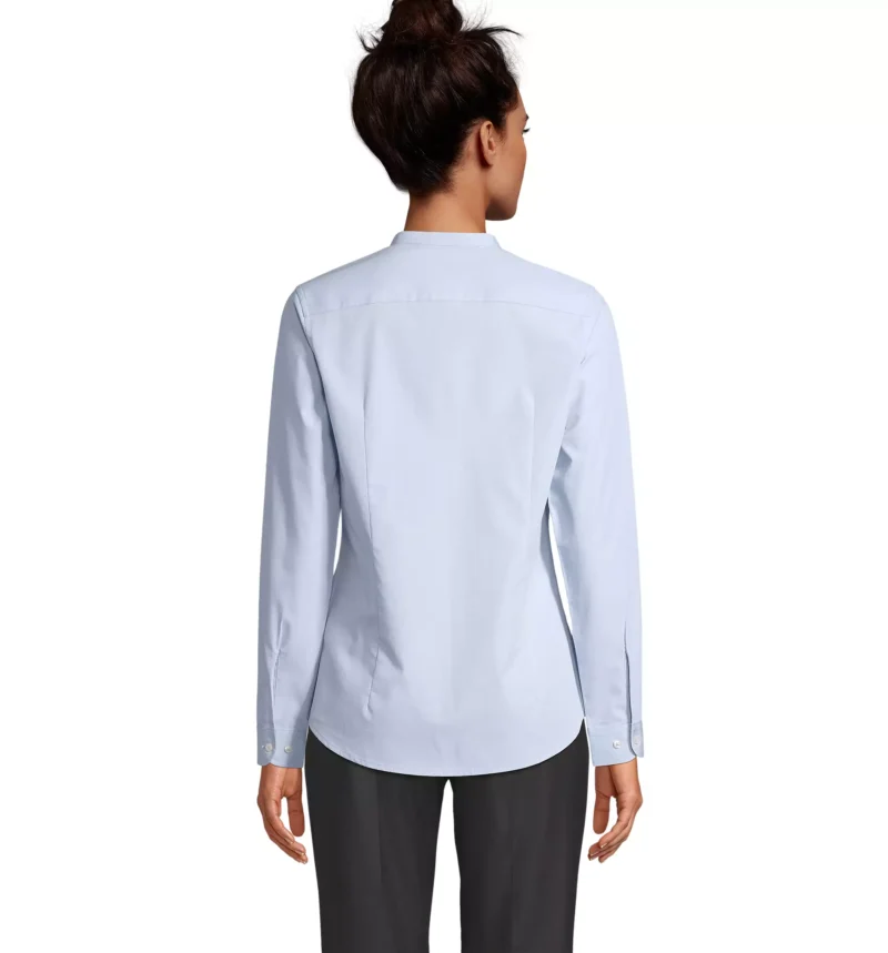 03787 - Camicia bianca colorata 120 donna 60% cotone biologico 40% poliestere riciclato popeline  Tg.s-3xl - immagine 3