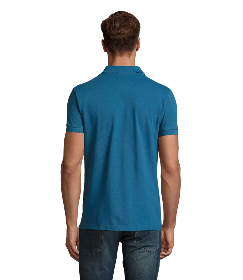 11346 - Polo colorata 180 uomo m/c - cotone piquè pettinato - Image 3