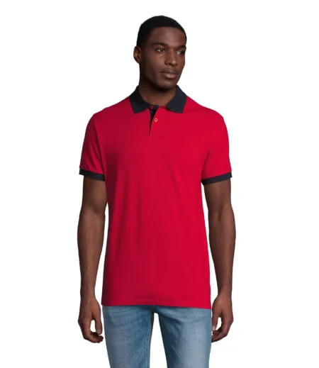 11369 - Polo bianca/colorata 200 uomo m/c - cotone piquè pettinato - collo/fondo maniche in contrasto Tg.XS-XXL