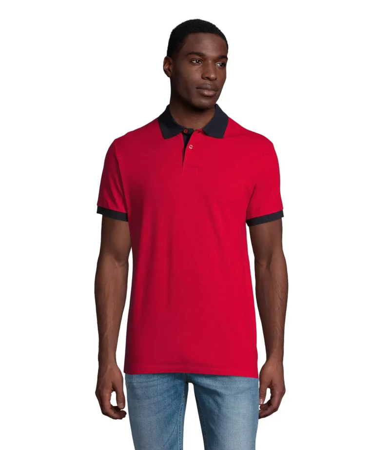 11369 - Polo bianca/colorata 200 uomo m/c - cotone piquè pettinato - collo/fondo maniche in contrasto Tg.XS-XXL