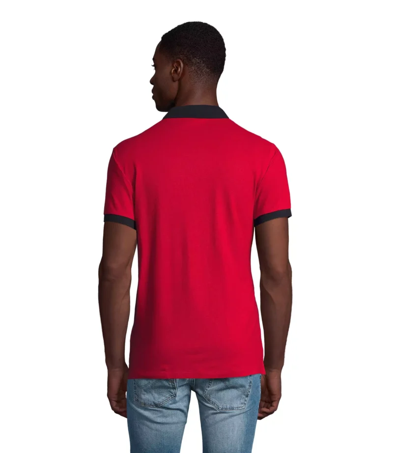 11369 - Polo bianca/colorata 200 uomo m/c - cotone piquè pettinato - collo/fondo maniche in contrasto Tg.XS-XXL - immagine 3