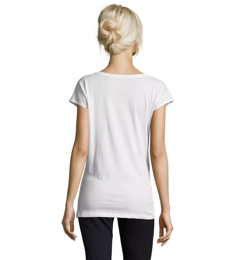 11398 - T-shirt lunga colorata 110 donna m/c kimono - scollo ampio - cotone jersey sottile Tg.S-XXL - Image 2