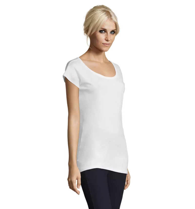 11398 - T-shirt lunga colorata 110 donna m/c kimono - scollo ampio - cotone jersey sottile Tg.S-XXL - Image 3